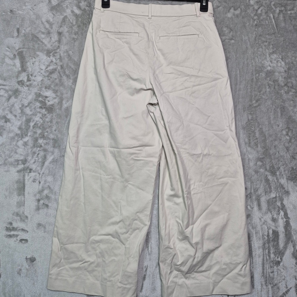 Uniqlo Women Beige Wide Leg Cropped Trousers Pants M 221-475830